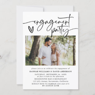 Modern Elegant Photo Engagement Party Invitation