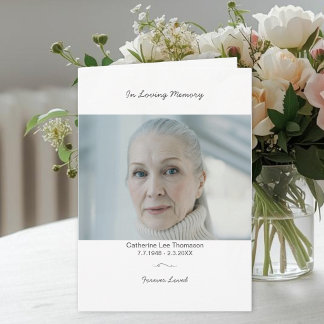 Modern Elegant Photo Funeral Program Programme