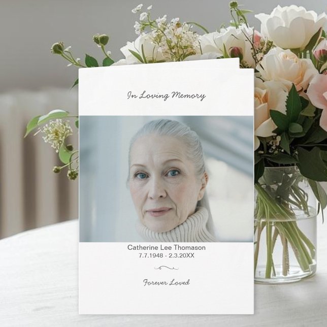 Modern Elegant Photo Funeral Program Programme (Modern Elegant Photo Funeral Program
)