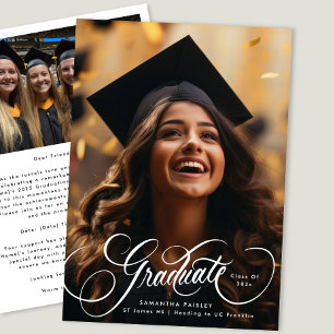 Modern Elegant Photo Graduation   Class of 2025 Announcement