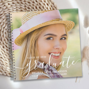 Modern Elegant Photo Graduation GuestBook Notebook