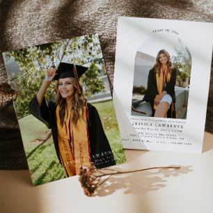 Modern Elegant Photo Graduation Party Invite
