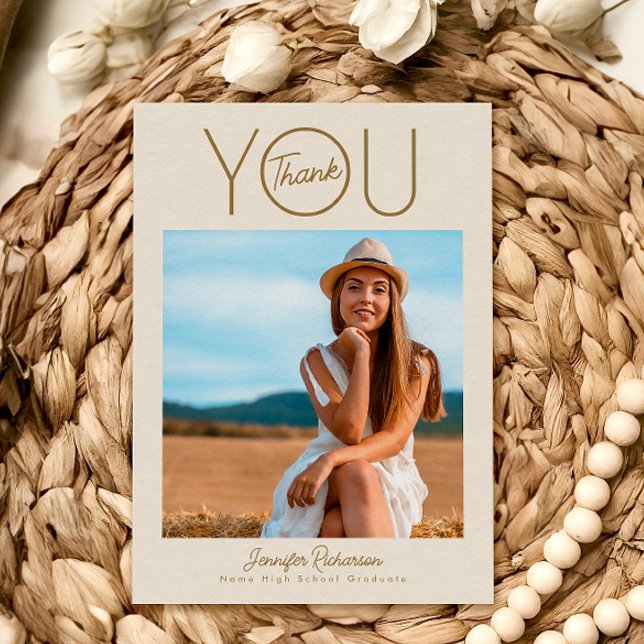 Modern Elegant Photo Graduation Thank You Card (Creator Uploaded)