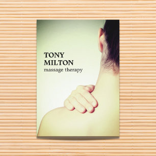 Modern Elegant Photo Massage Therapist Business Card
