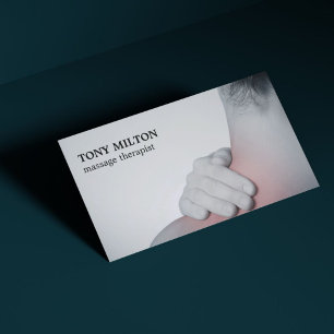Modern Elegant Photo Massage Therapist Business Card