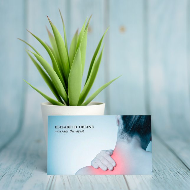 Modern Elegant Photo Massage Therapist Business Card (Creator Uploaded)