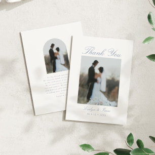 Modern Elegant Photo Message Wedding Thank You Card