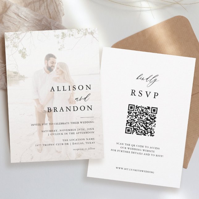 Modern Elegant Photo QR Wedding Invitation (Creator Uploaded)