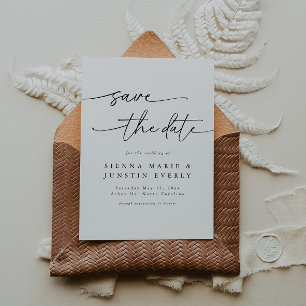 Modern Elegant Photo Save The Date Card