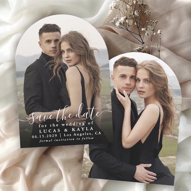 Modern Elegant Photo Save the Date Invitation (Creator Uploaded)