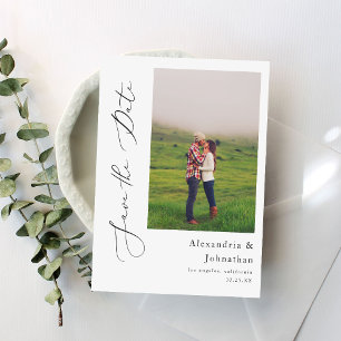 Modern Elegant Photo Save the Date Invitation