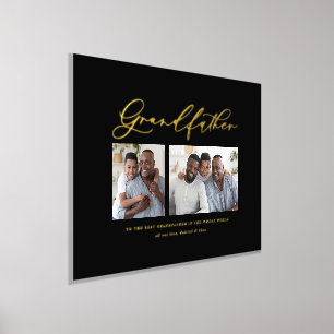 Modern elegant photo script grandfather gift foil foil prints