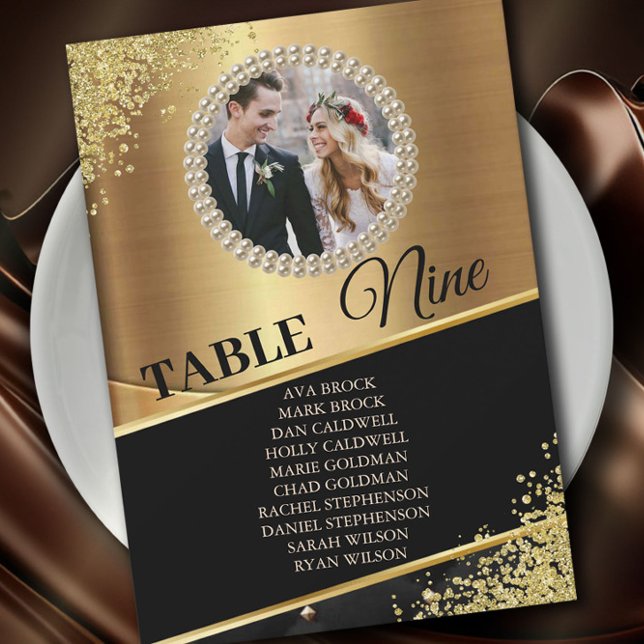 Modern Elegant Photo Seating Chart Card (Creator Uploaded)