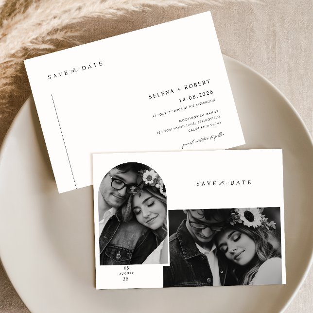 Modern Elegant Photo Text Wedding Save The Date (Creator Uploaded)