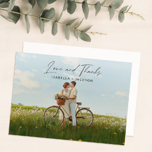 Modern Elegant Photo Thank You Wedding Card