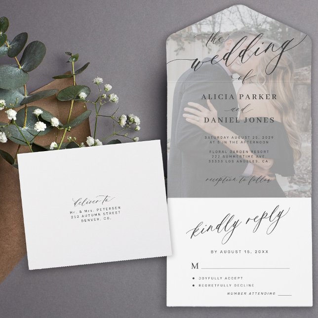 Modern elegant photo wedding all in one invitation (Creator Uploaded)
