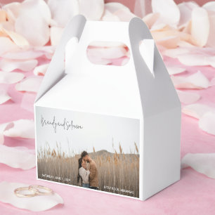 Modern Elegant Photo Wedding Favour Box