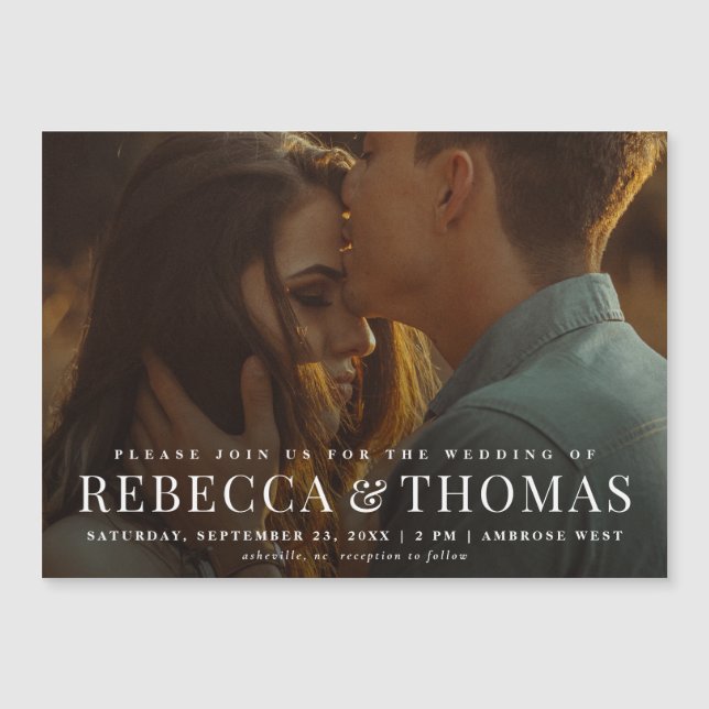 Modern Elegant Photo Wedding Invitation (Front)