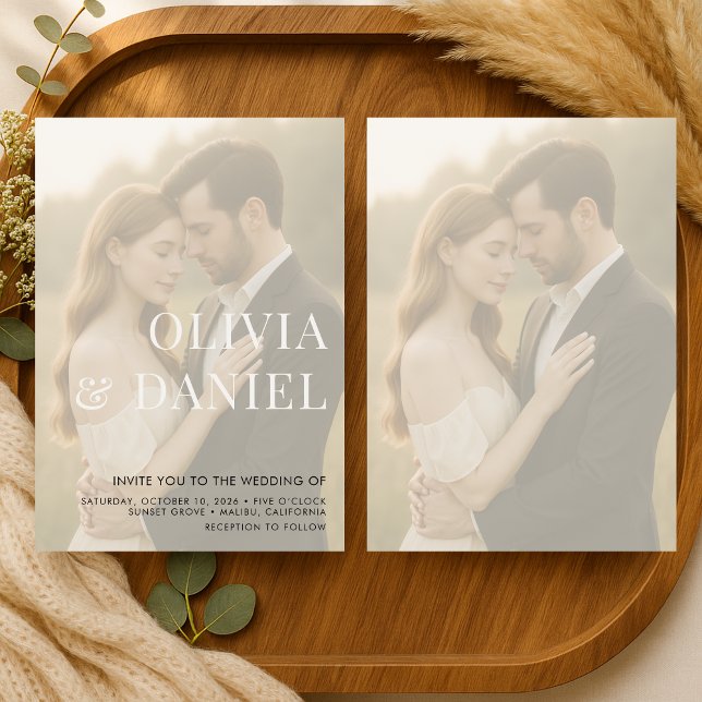 Modern Elegant Photo Wedding Invitation (Creator Uploaded)