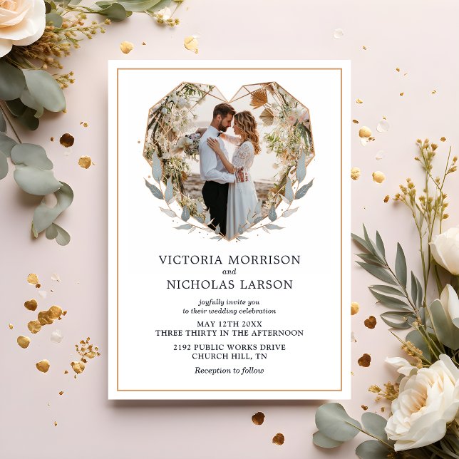 Modern Elegant Photo Wedding Invitation (Creator Uploaded)
