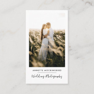 Modern Elegant Photo Wedding Photography Script Business Card