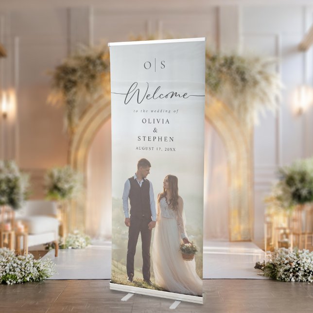 Modern Elegant Photo Wedding Retractable Banner (Creator Uploaded)
