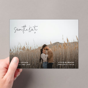 Modern Elegant Photo Wedding Save the Date Acrylic Invitations