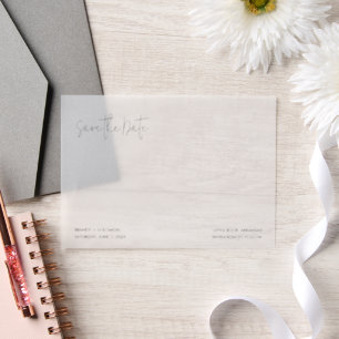 Modern Elegant Photo Wedding Save the Date Vellum Invitations
