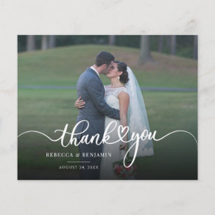 Modern Elegant Photo Wedding Thank You Card