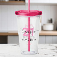 Modern Elegant Pink 21st Birthday