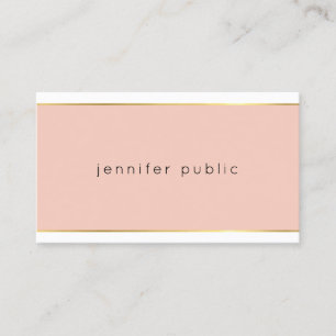 Modern Elegant Pink And Gold Professional Pretty Business Card