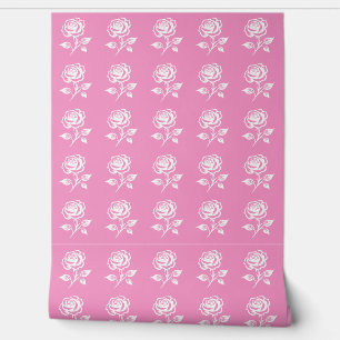 Modern Elegant Pink And White Rose Wallpaper