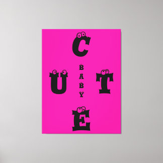 Modern elegant pink black design cute baby   canvas print