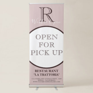 Modern Elegant Pink Blush Tone Monogram Business Retractable Banner