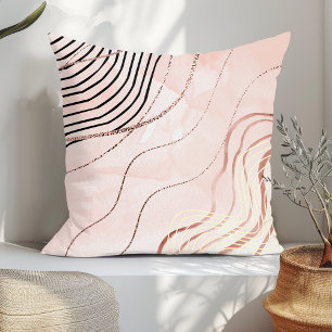 Modern Elegant Pink Bohemian Rose Gold Cushion
