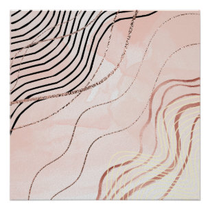 Modern Elegant Pink Bohemian Rose Gold Poster