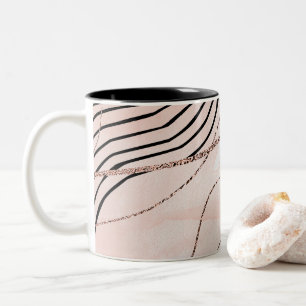 Modern Elegant Pink Bohemian Rose Gold  Two-Tone Coffee Mug