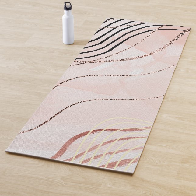 Modern Elegant Pink Bohemian Rose Gold Yoga Mat (In Situ)