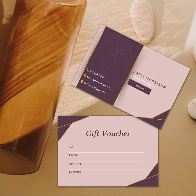 Modern Elegant Pink Business Gift Certificate (Creator Uploaded)