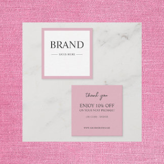 Modern elegant pink custom Discount Card