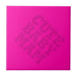 Modern elegant-pink design spring CUTE BABY MAM  Tile