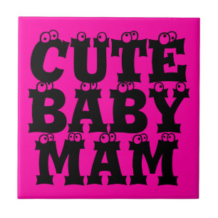 Modern elegant  -pink  design spring CUTE BABY MAM Tile