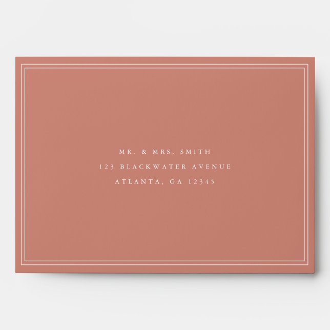 Modern Elegant Pink Dusty Rose Wedding Address Envelope (Front)