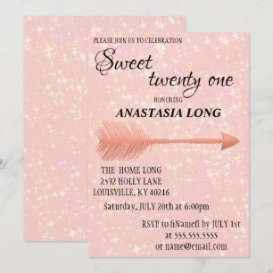 Modern, Elegant Pink Glitter Save The Date