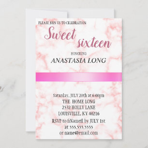Modern, Elegant Pink Marble Save The Date