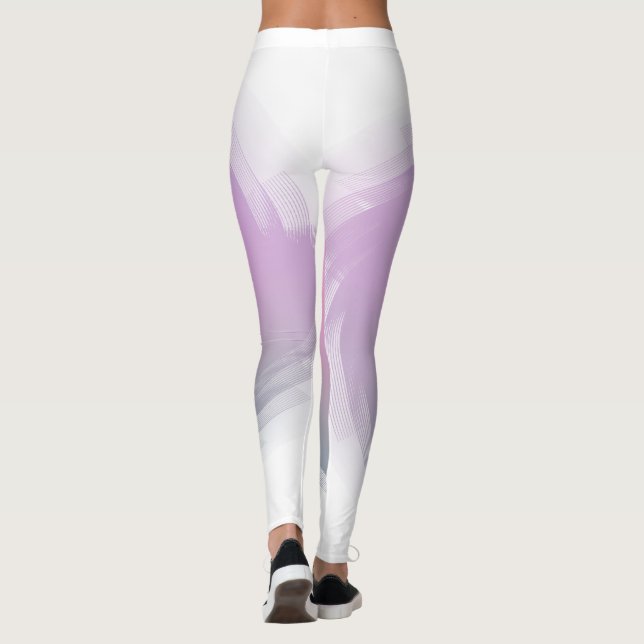 Modern Elegant Pink Purple White Template Trendy Leggings (Back)