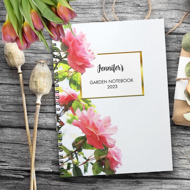Modern elegant pink roses personal  notebook (Creator Uploaded)