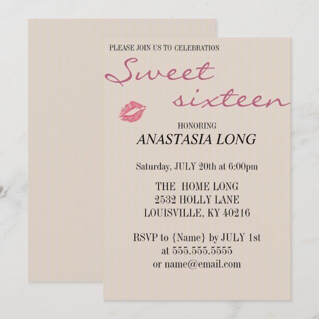 Modern, Elegant Pink Save The Date (Front/Back)