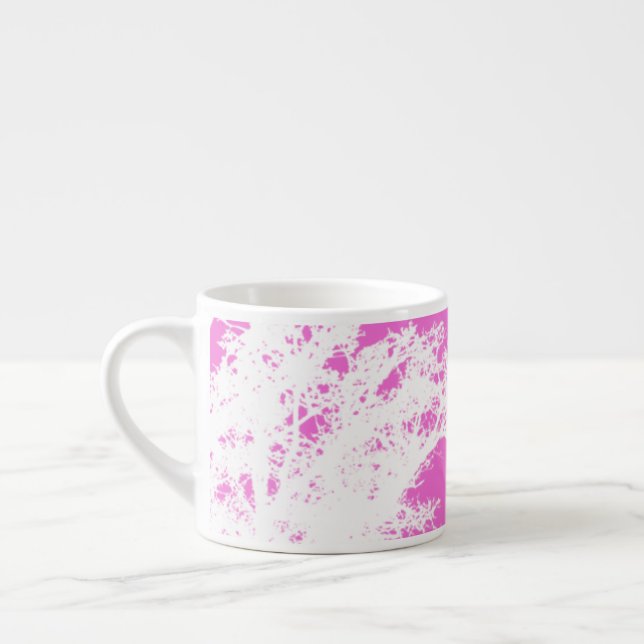 Modern Elegant Pink Tree Espresso Cup (Left)