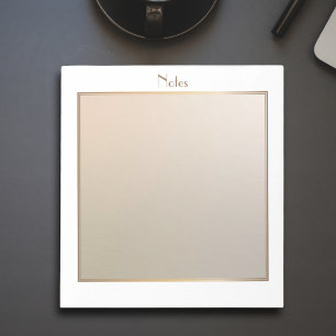 Modern Elegant Pink with Gold-Edged Border Notepad